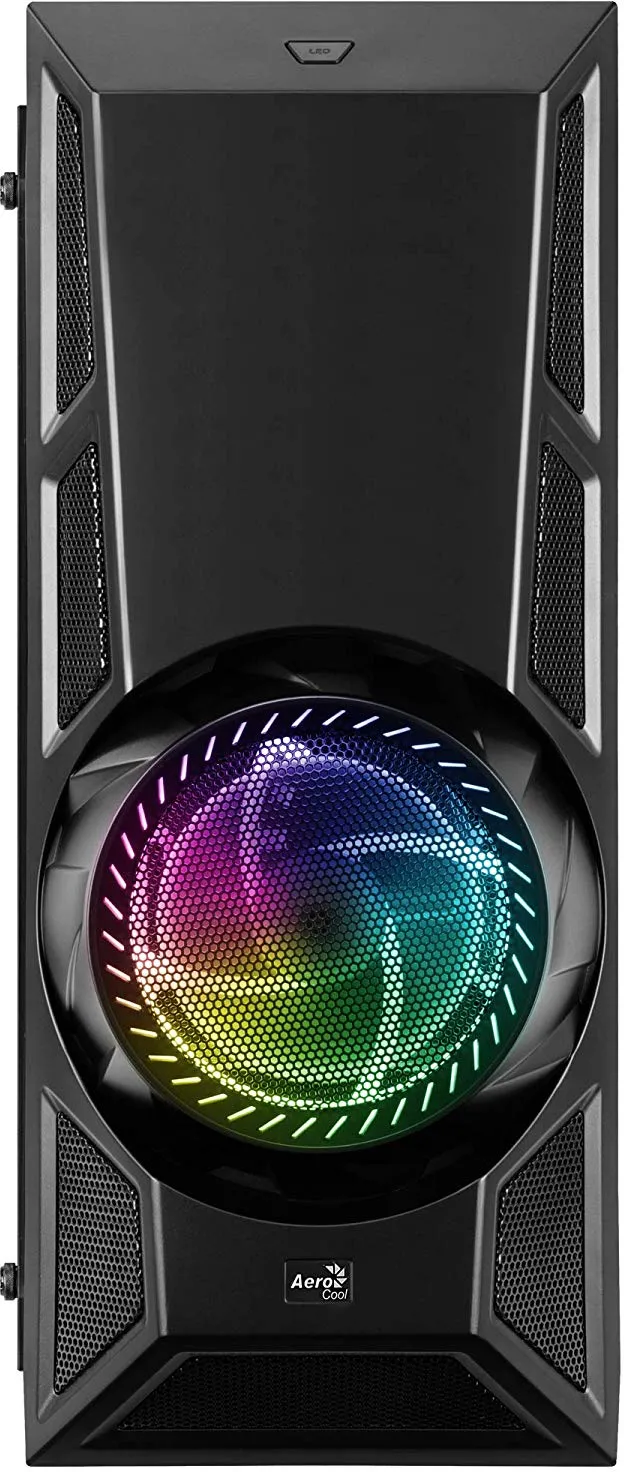 Boitier Moyen Tour ATX AeroCool AeroEngine Tempered Glass RGB avec panneau vitré (Noir)