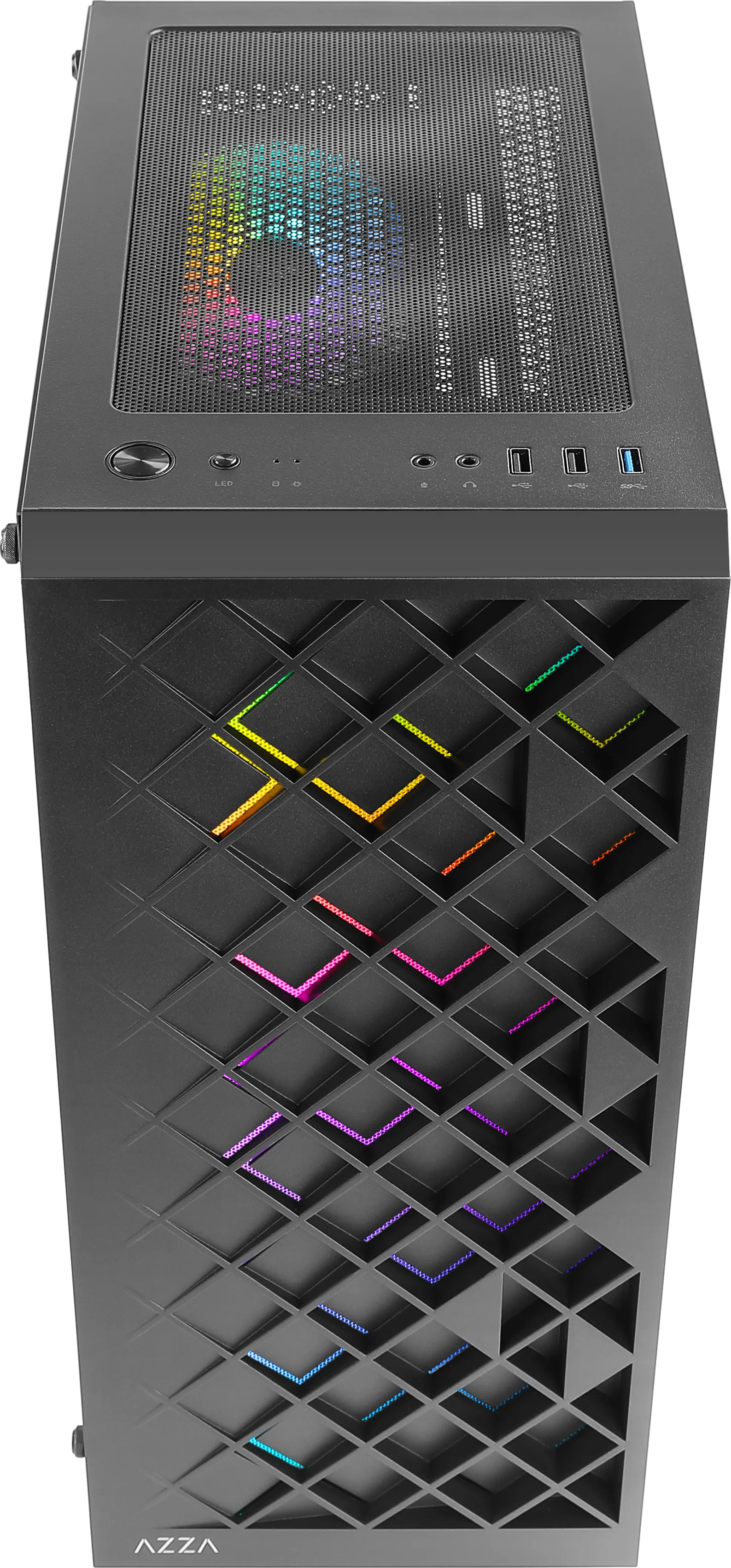 Boitier Moyen Tour ATX Azza Spectra RGB avec panneau vitré (Noir)