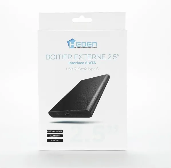 Boitier externe USB 3.1 Heden - S-ATA 2,5" (Noir)