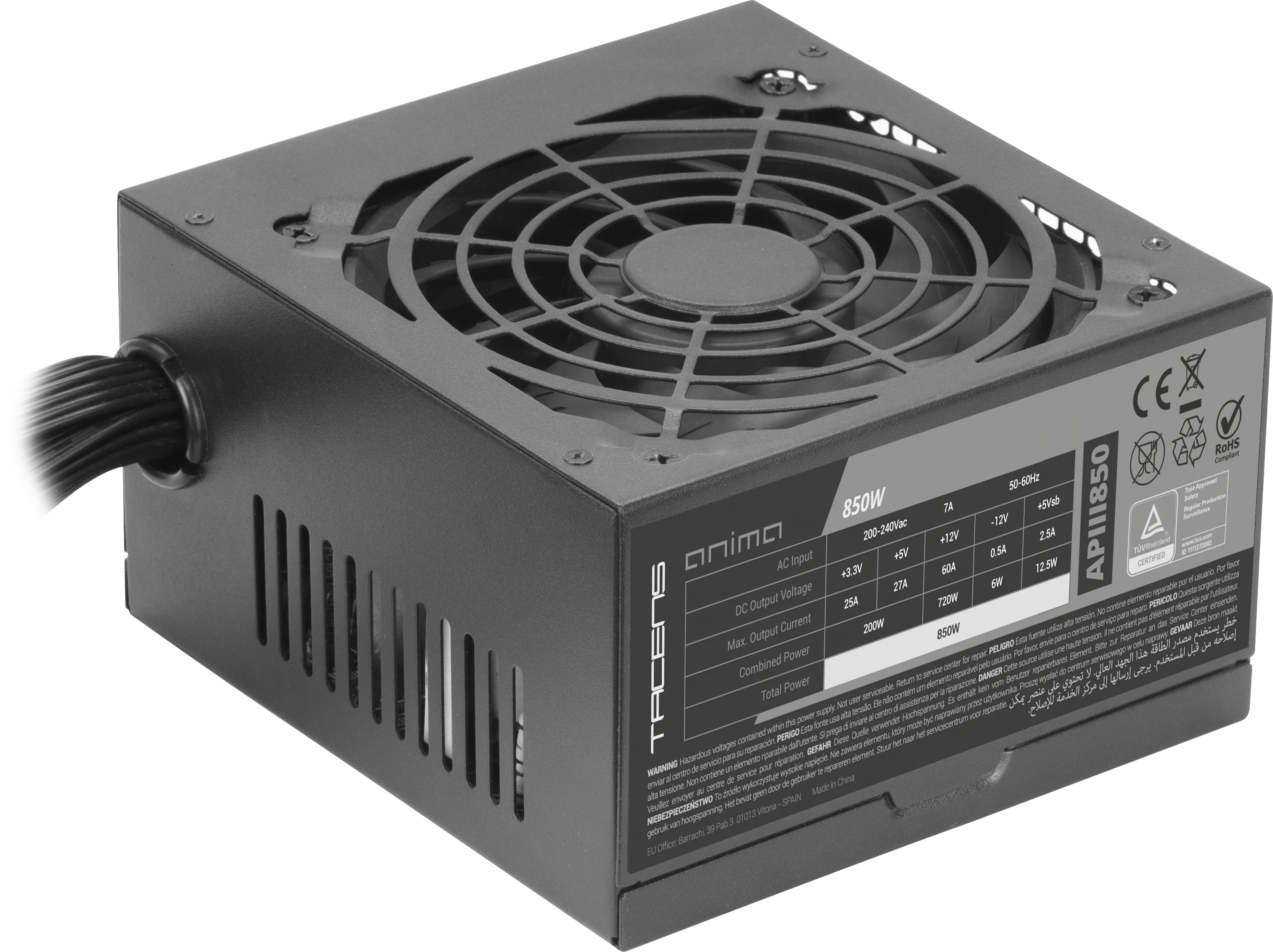 Alimentation ATX Anima APIII - 850W (Noir)