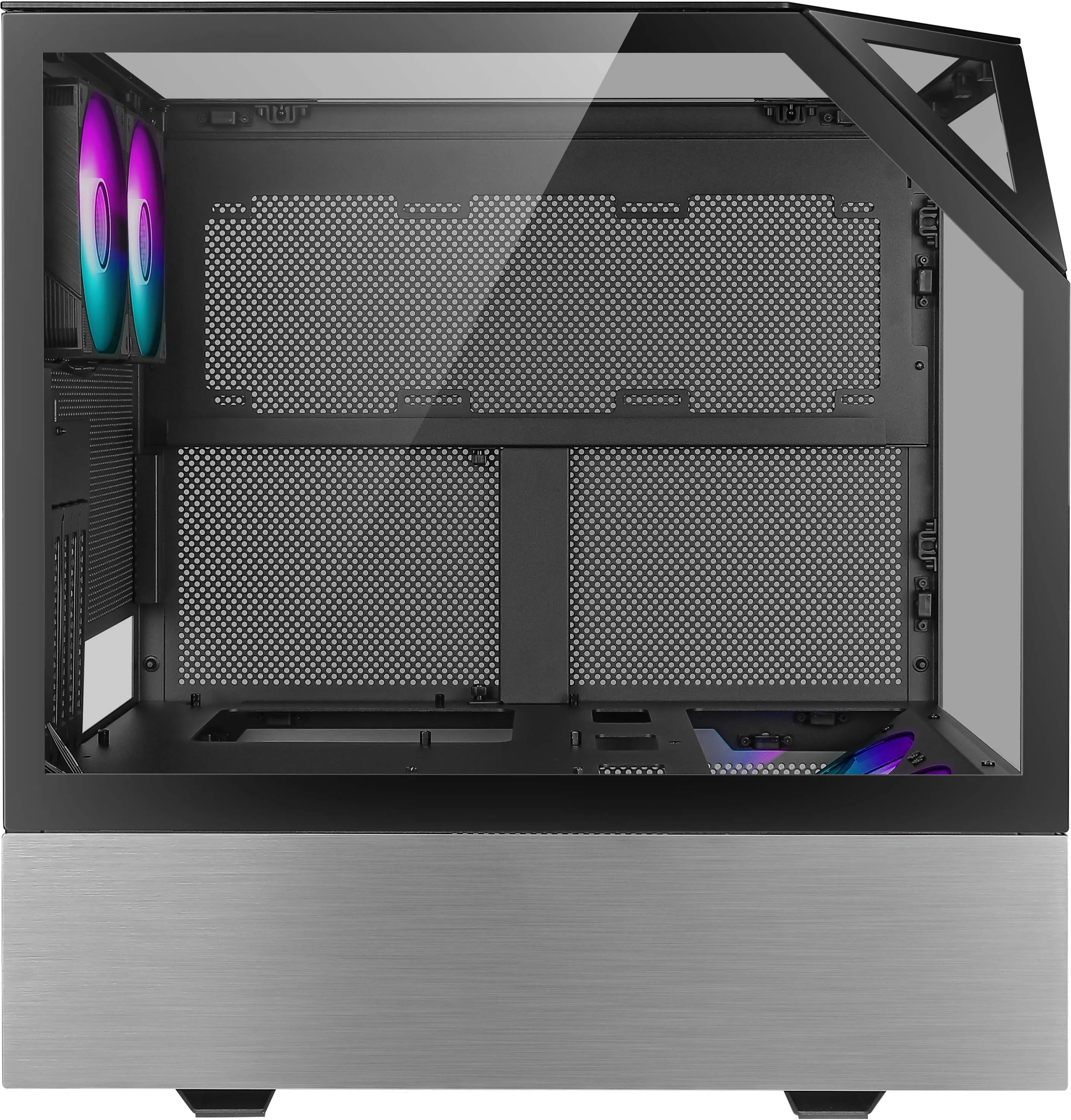 Boitier Cube E-ATX Sanctum RGB avec panneaux vitrés (Noir/Gris)