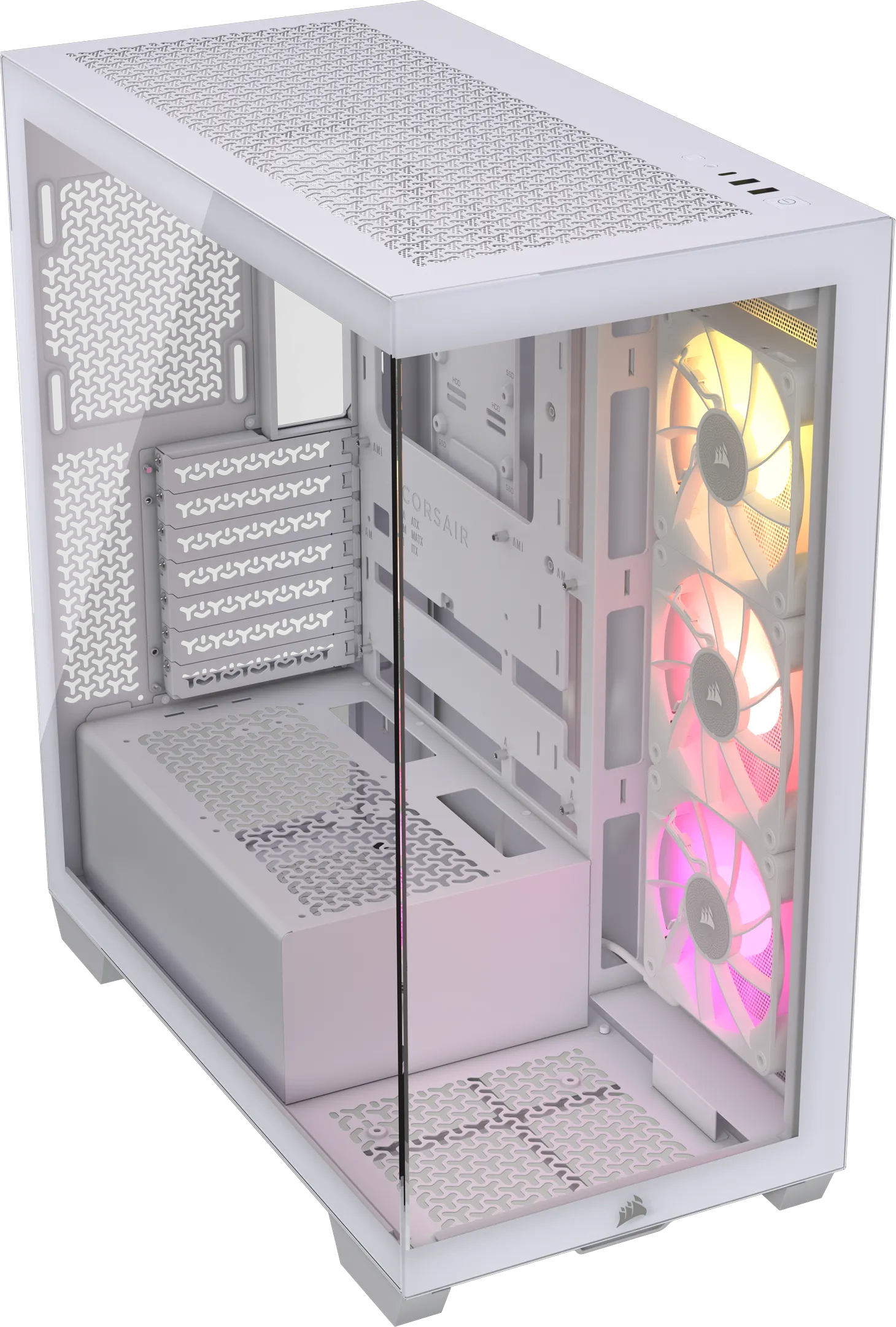 Boitier Moyen Tour E-ATX Corsair iCue Link 3500X RGB avec panneaux vitrés (Blanc)