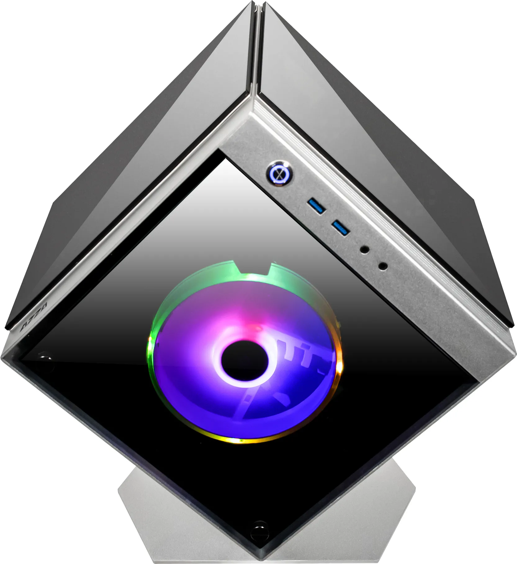 Boitier Mini Tour Micro ATX Azza Cube Mini RGB avec panneau vitré (Argent)