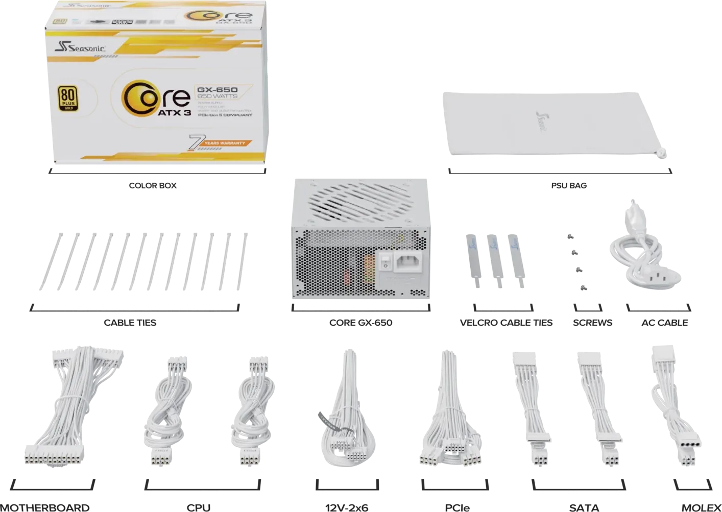 Alimentation ATX Seasonic Core GX V2 2024 - 650W (Blanc)