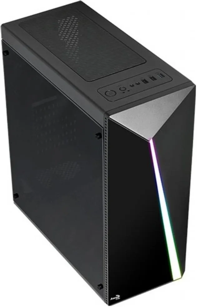 Boitier Moyen Tour ATX AeroCool Shard Tempered Glass RGB avec panneau vitré (Noir)