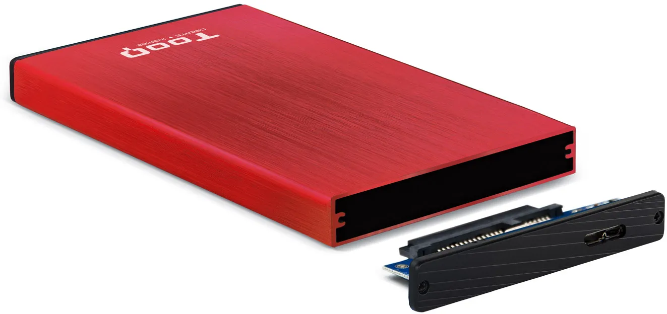 Boitier externe USB 3.1 TooQ TQE-2527 - S-ATA 2,5" (Rouge)