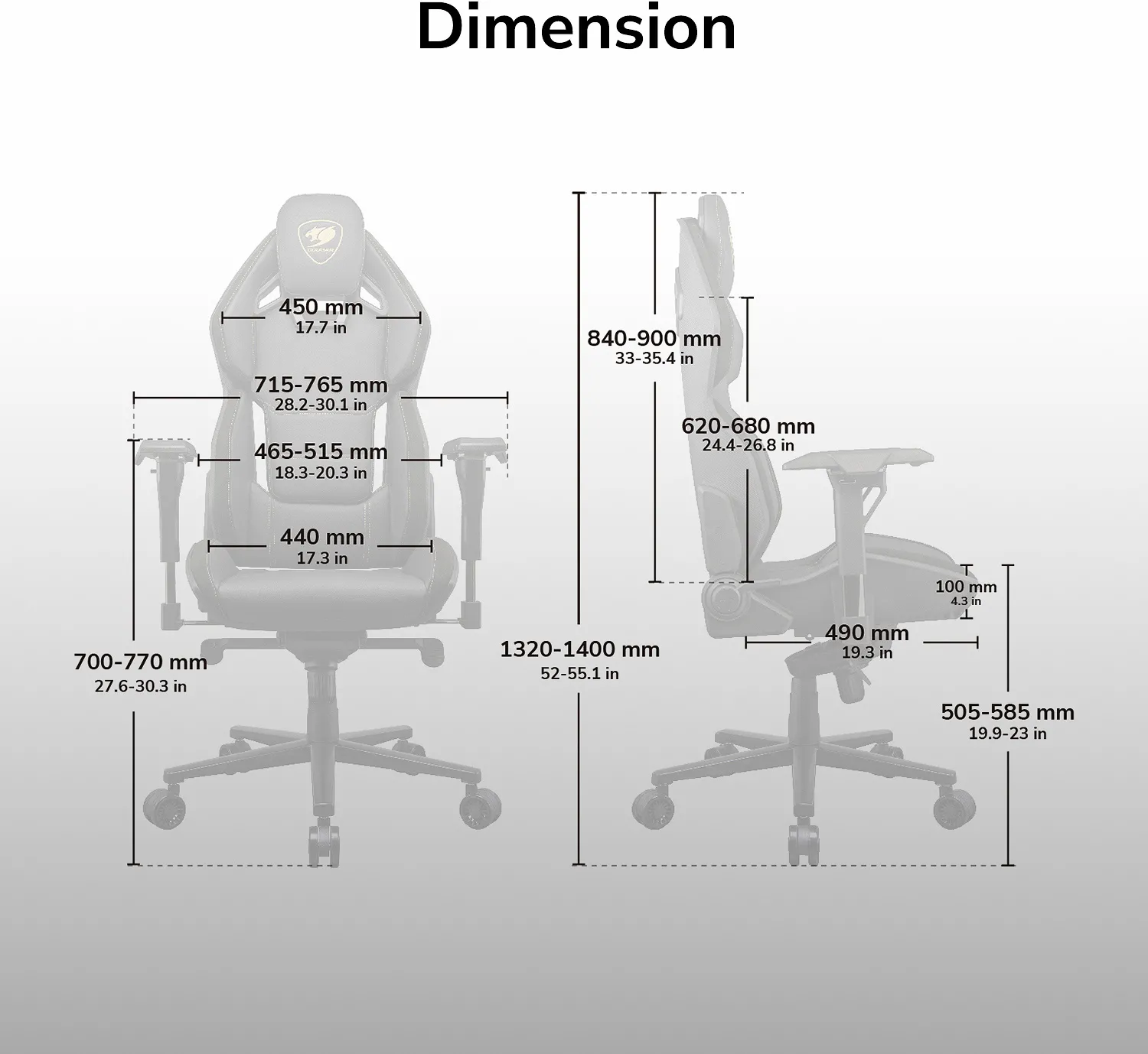 Fauteuil Cougar Hotrod Royal (Noir/Or)