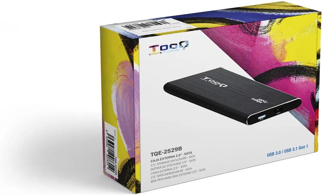 Boitier externe USB 3.0 TooQ TQE-2529 - S-ATA 2,5" (Noir)