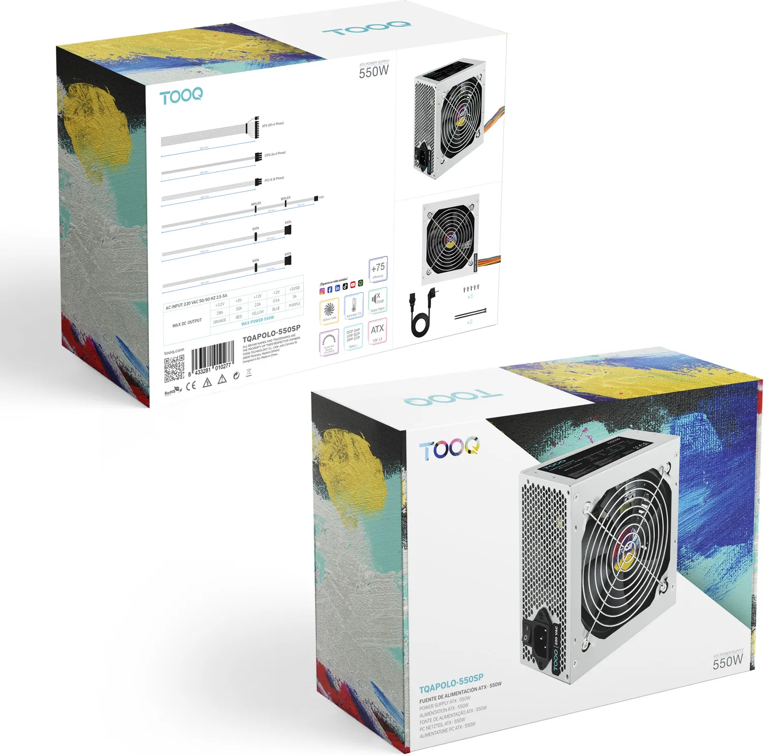 Alimentation ATX TooQ Apolo - 550W (Gris)