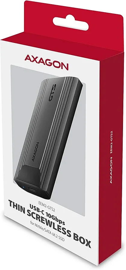 Boitier externe USB 3.2 Axagon EEM2-GTS2 - S-ATA/NVMe M.2 Type 2280 (Argent)