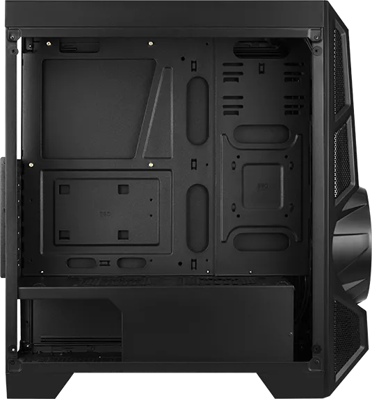 Boitier Moyen Tour ATX AeroCool AeroEngine Tempered Glass RGB avec panneau vitré (Noir)
