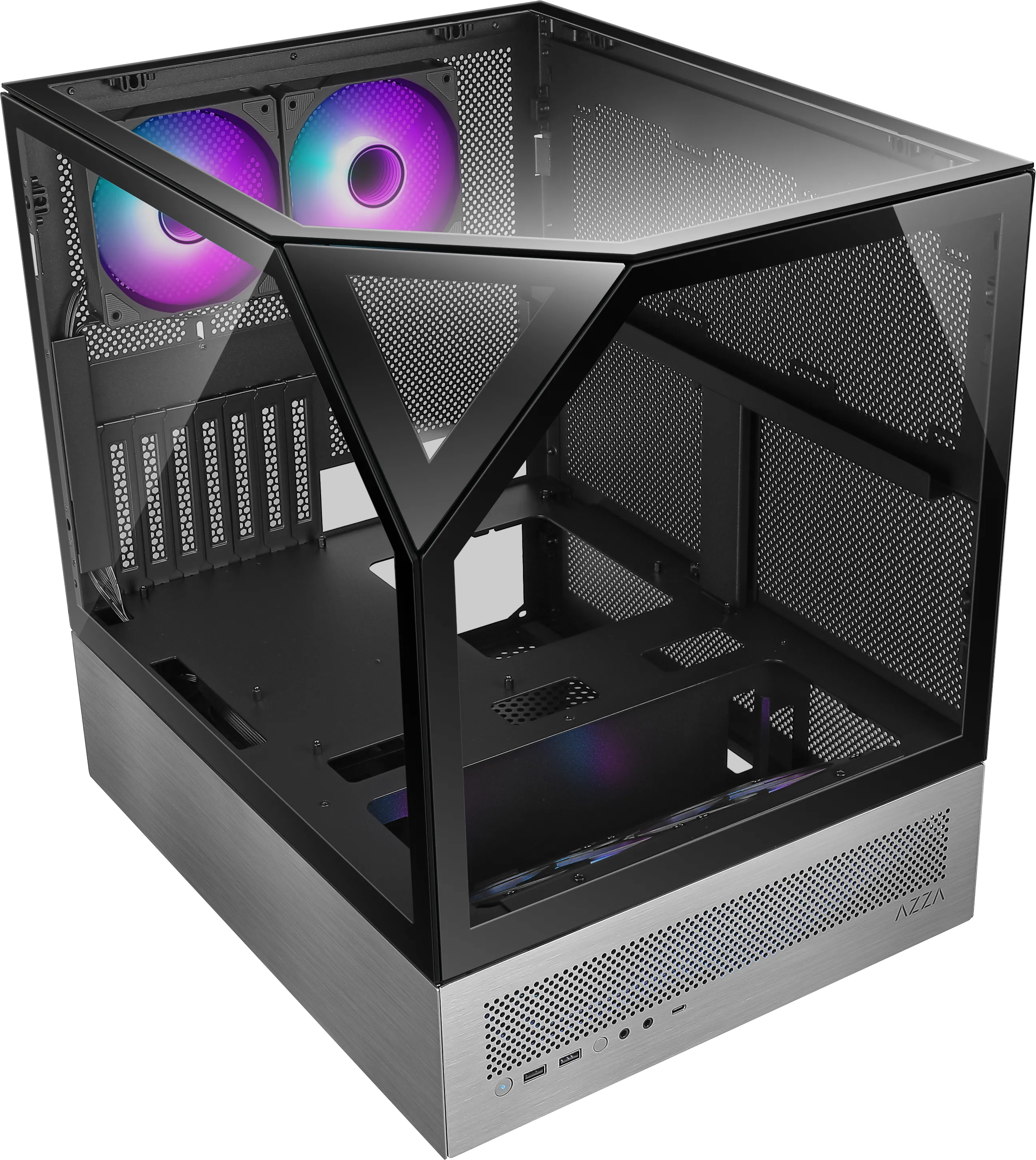 Boitier Cube E-ATX Sanctum RGB avec panneaux vitrés (Noir/Gris)