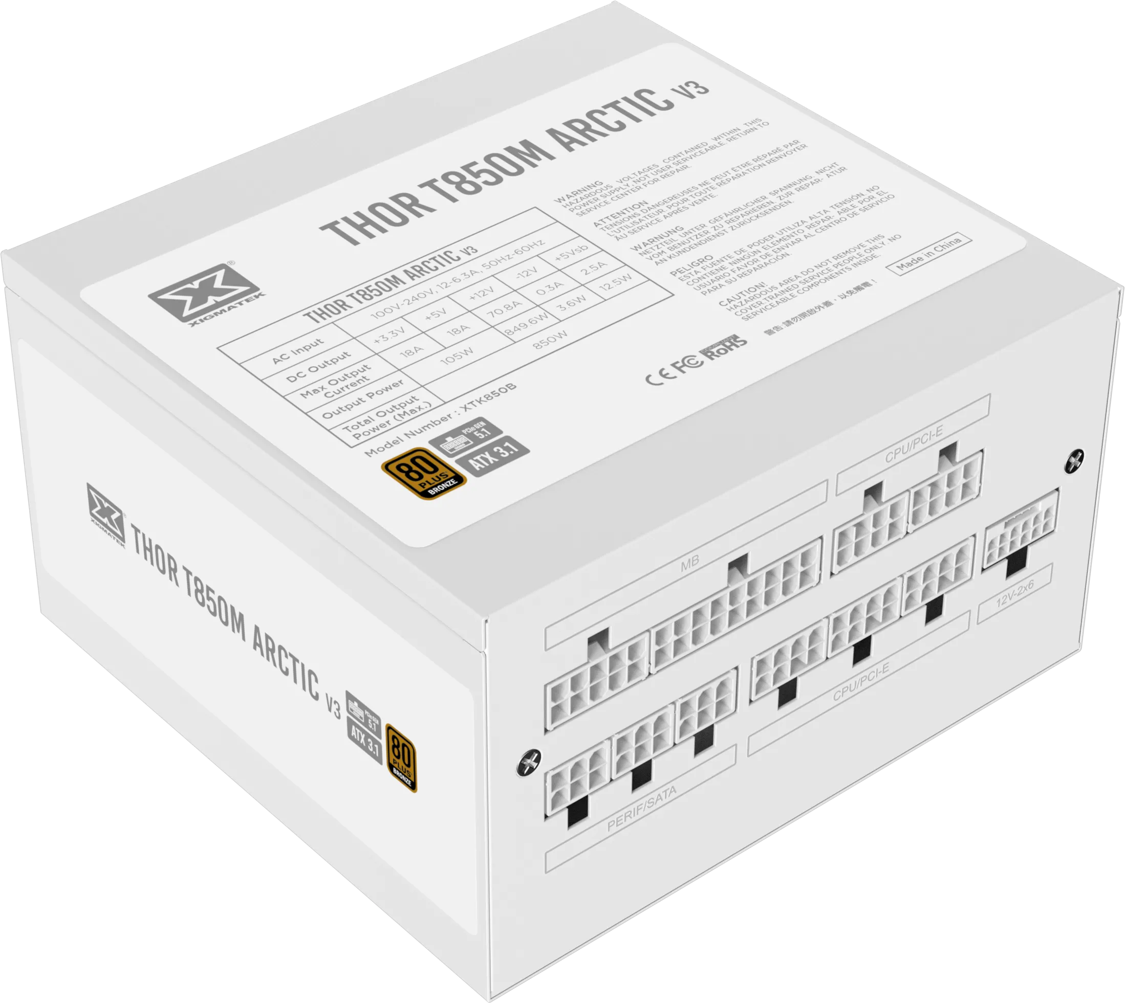 Alimentation ATX Xigmatek Thor M V3 - 850W (Blanc)