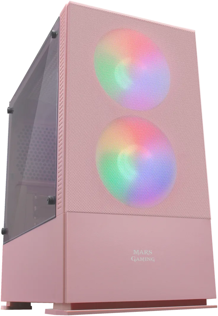 Boitier Mini Tour Micro ATX Mars Gaming MCZ RGB avec panneau vitré (Rose)