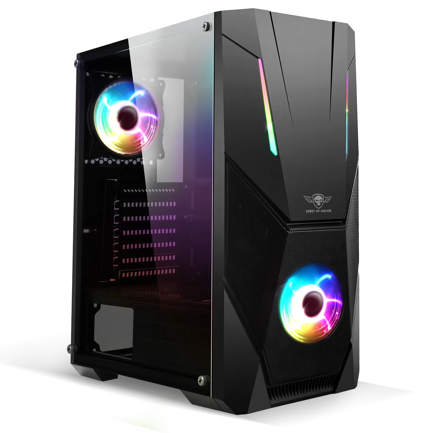 Boitier Moyen Tour ATX Spirit of Gamer Rogue V RGB avec panneau vitré (Noir) 