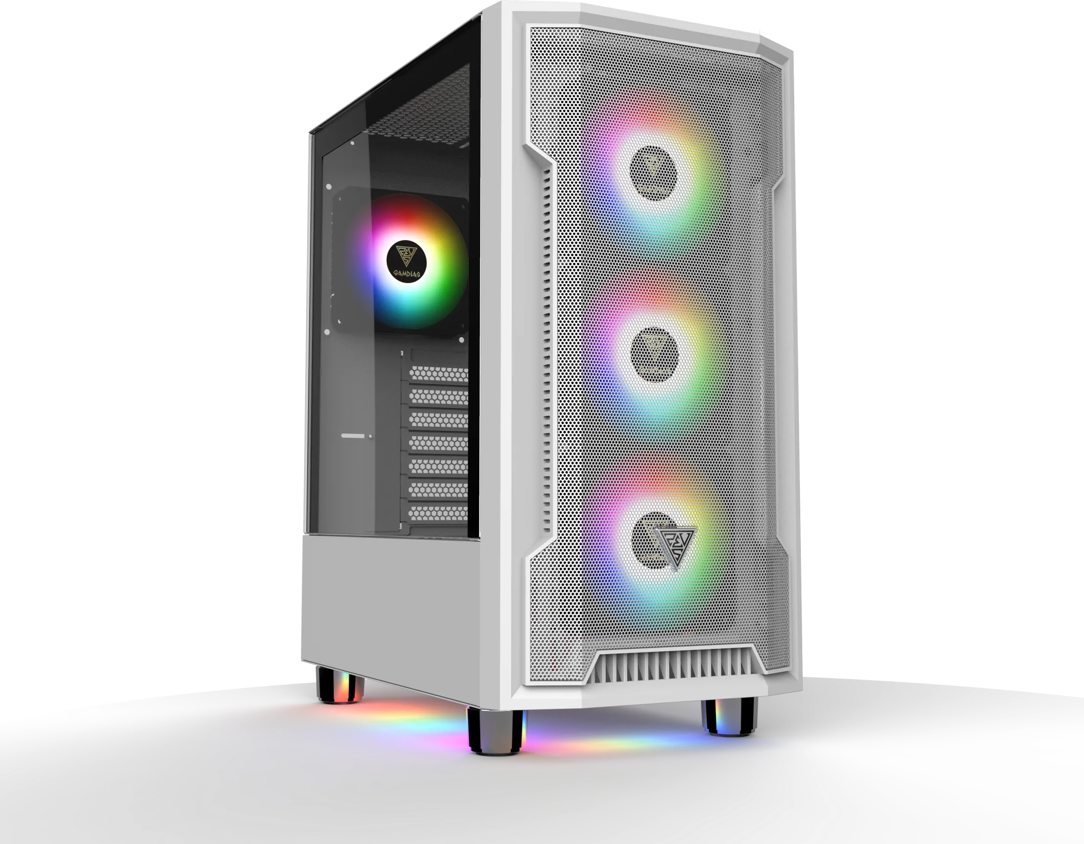 Boitier Moyen Tour ATX Gamdias Athena M6 Lite RGB avec panneaux vitrés (Blanc)