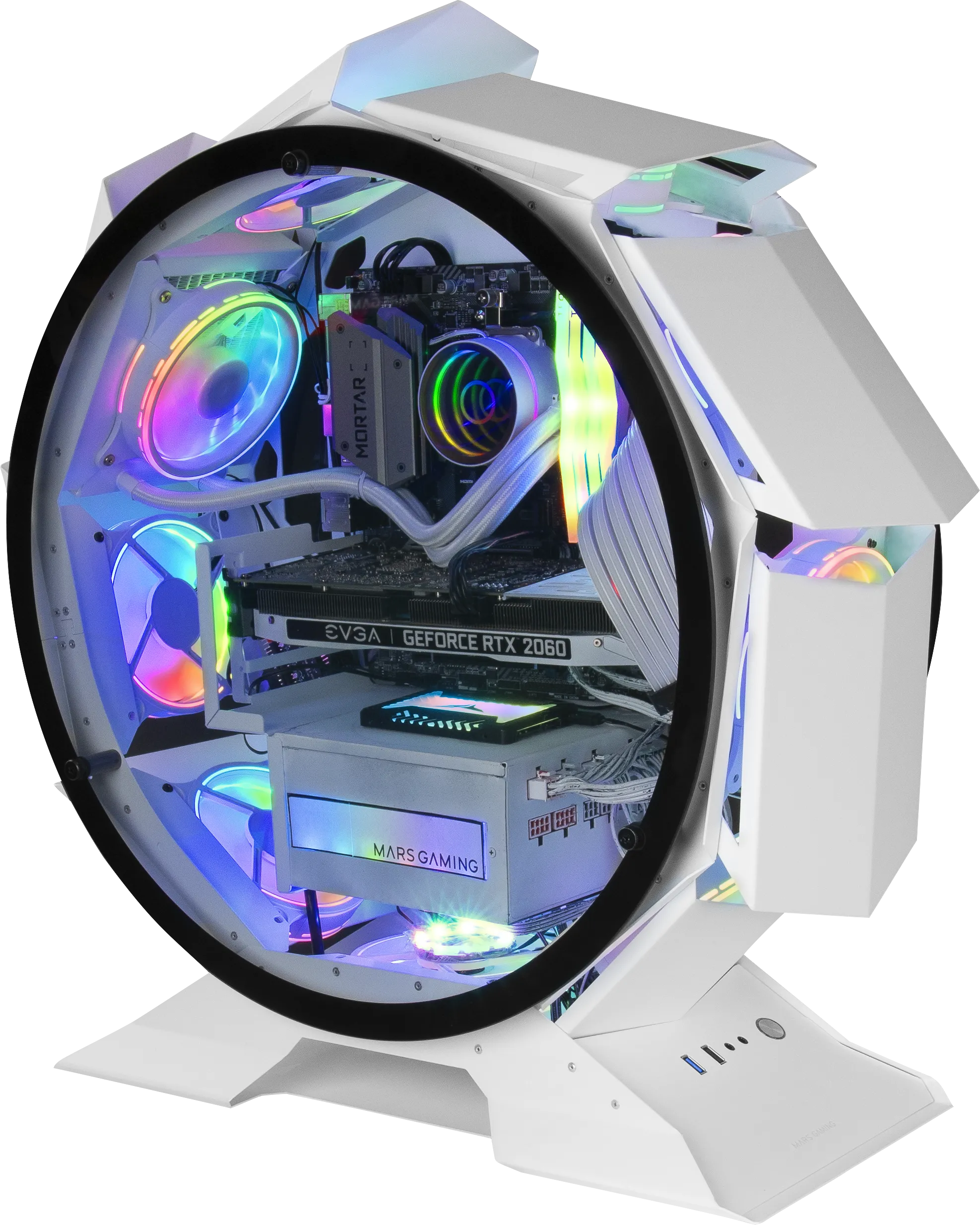 Boitier Mini Tour Micro ATX Mars Gaming MC-Orb avec panneaux vitrés (Blanc)