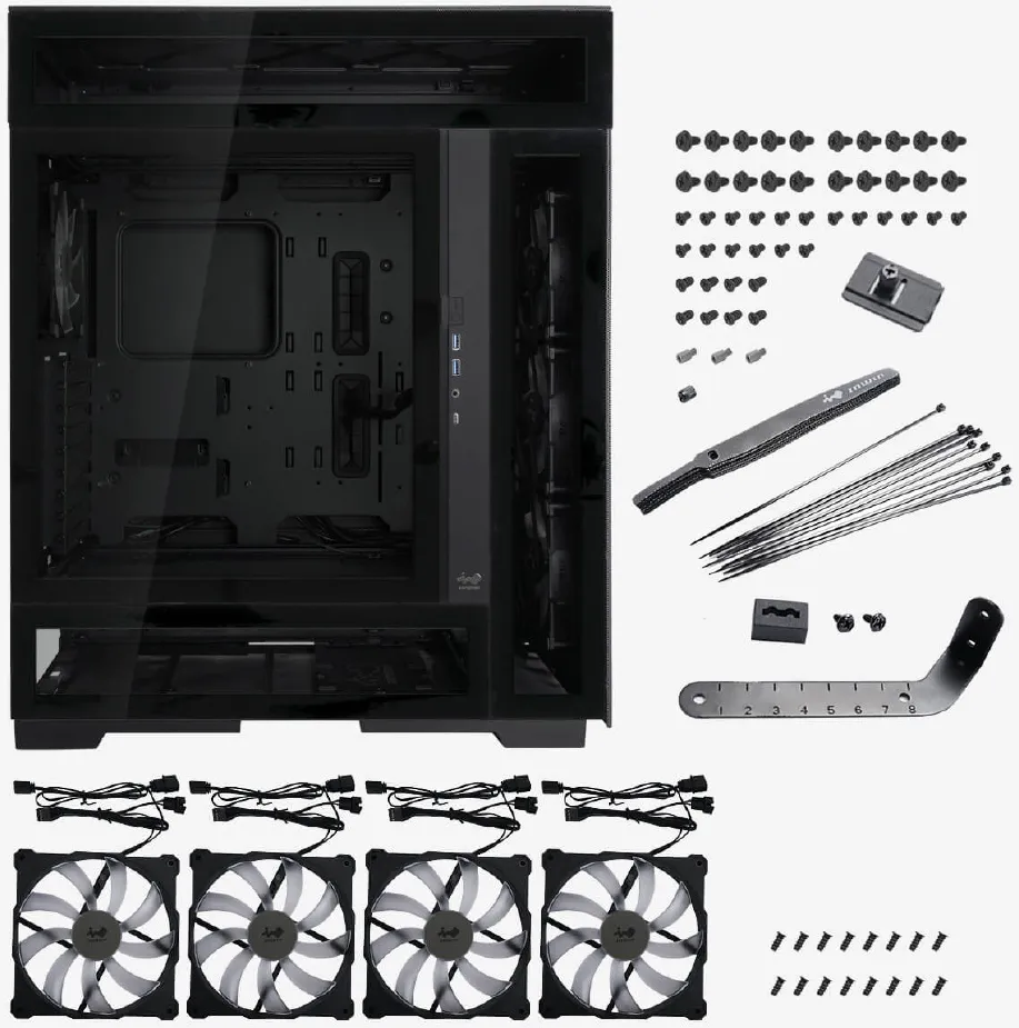 Boitier Grand Tour E-ATX InWin ModFree Deluxe RGB avec panneau vitré (Noir)