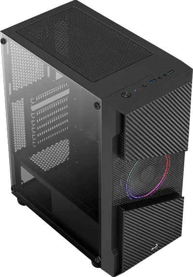 Boitier Moyen Tour ATX AeroCool Menace Saturn F RGB avec panneau vitré (Noir)