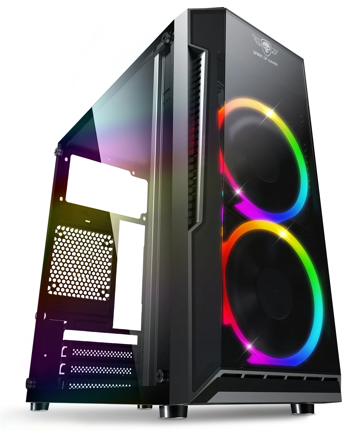 Boitier Mini Tour Micro ATX Spirit of Gamer Deathmatch 3 RGB avec panneaux vitrés (Noir)