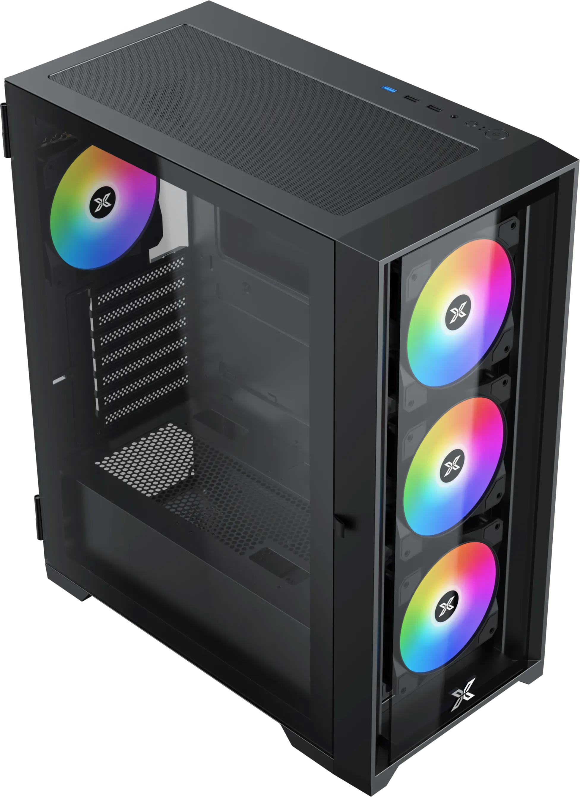 Boitier Moyen Tour E-ATX Xigmatek Quantum RGB avec panneaux vitrés (Noir)