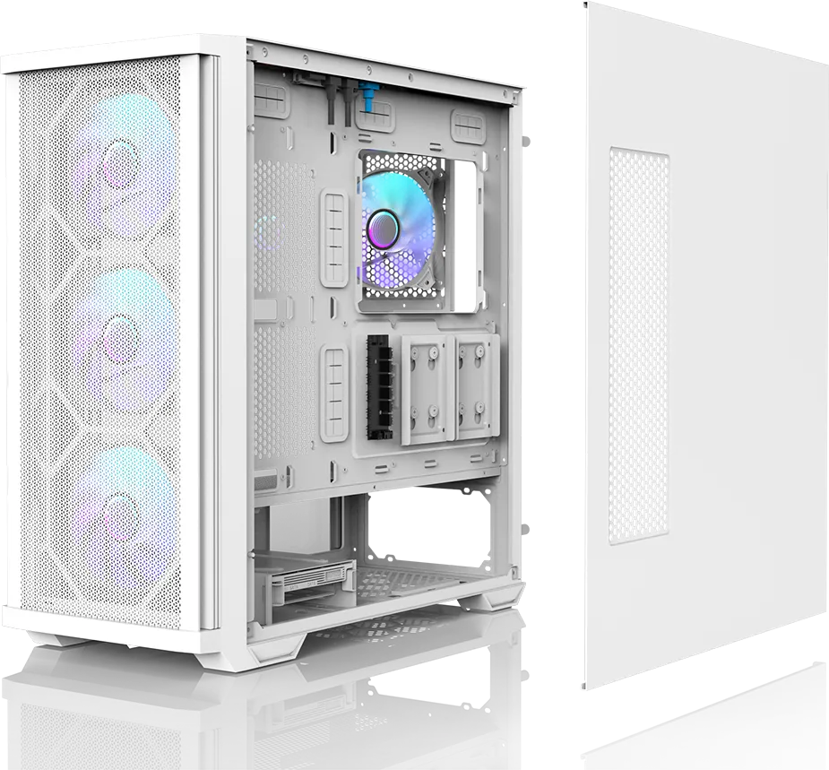 Boitier Moyen Tour E-ATX Zalman Z10 Duo avec panneaux vitrés (Blanc)