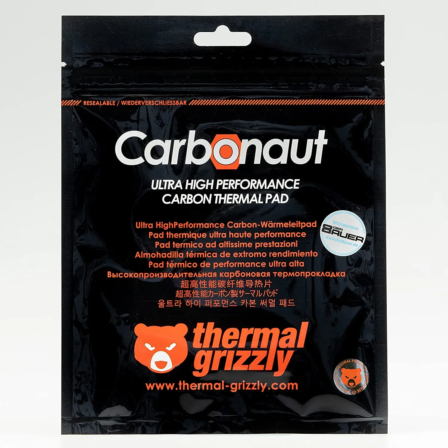 Pad Thermique Thermal Grizzly Carbonaut 38x38x0,2mm (Gris)