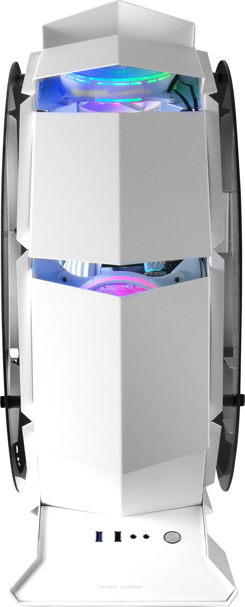 Boitier Mini Tour Micro ATX Mars Gaming MC-Orb avec panneaux vitrés (Blanc)