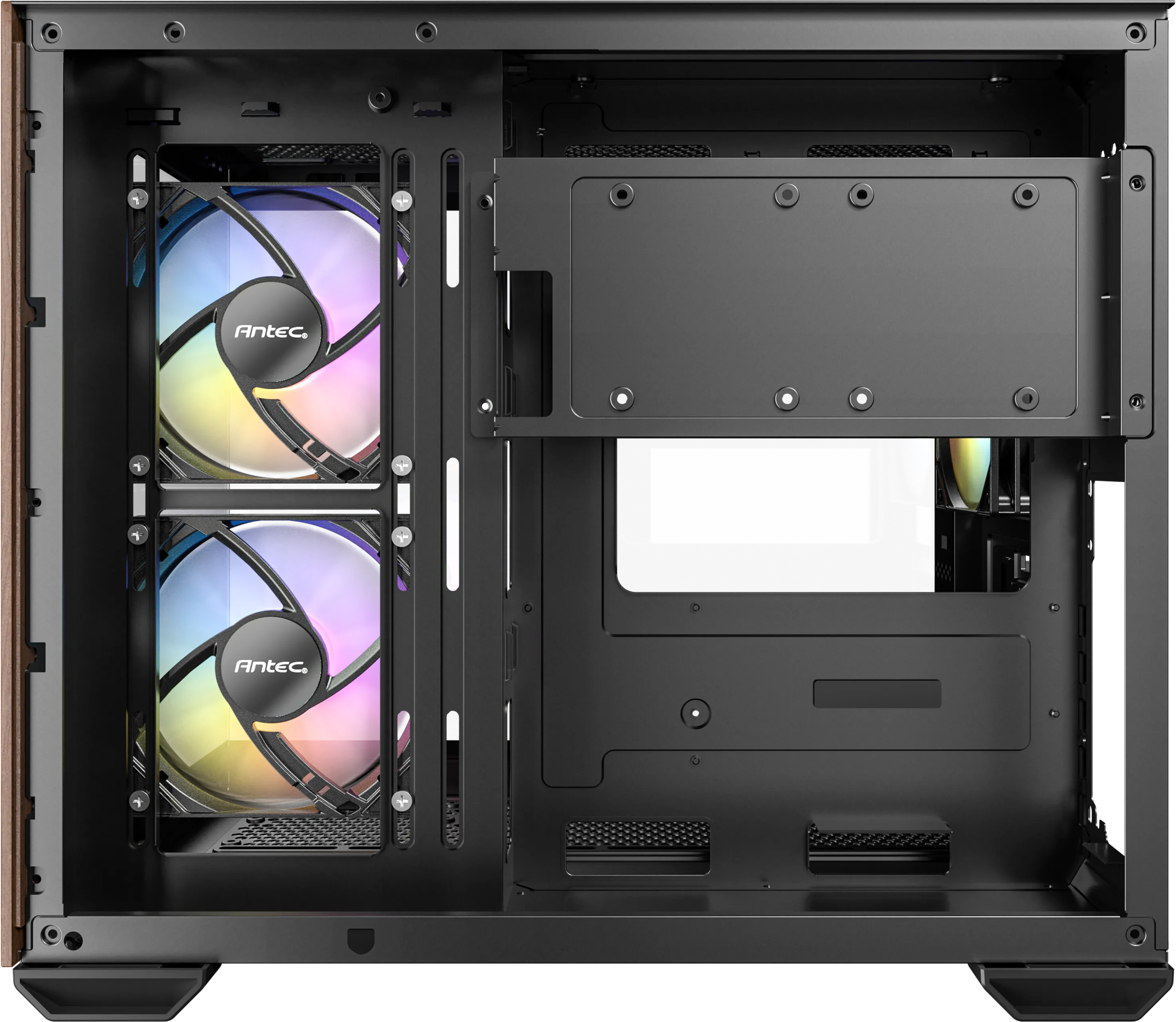 Boitier Mini Tour Micro-ATX Antec CX600M Wood RGB avec panneaux vitrés (Noir)