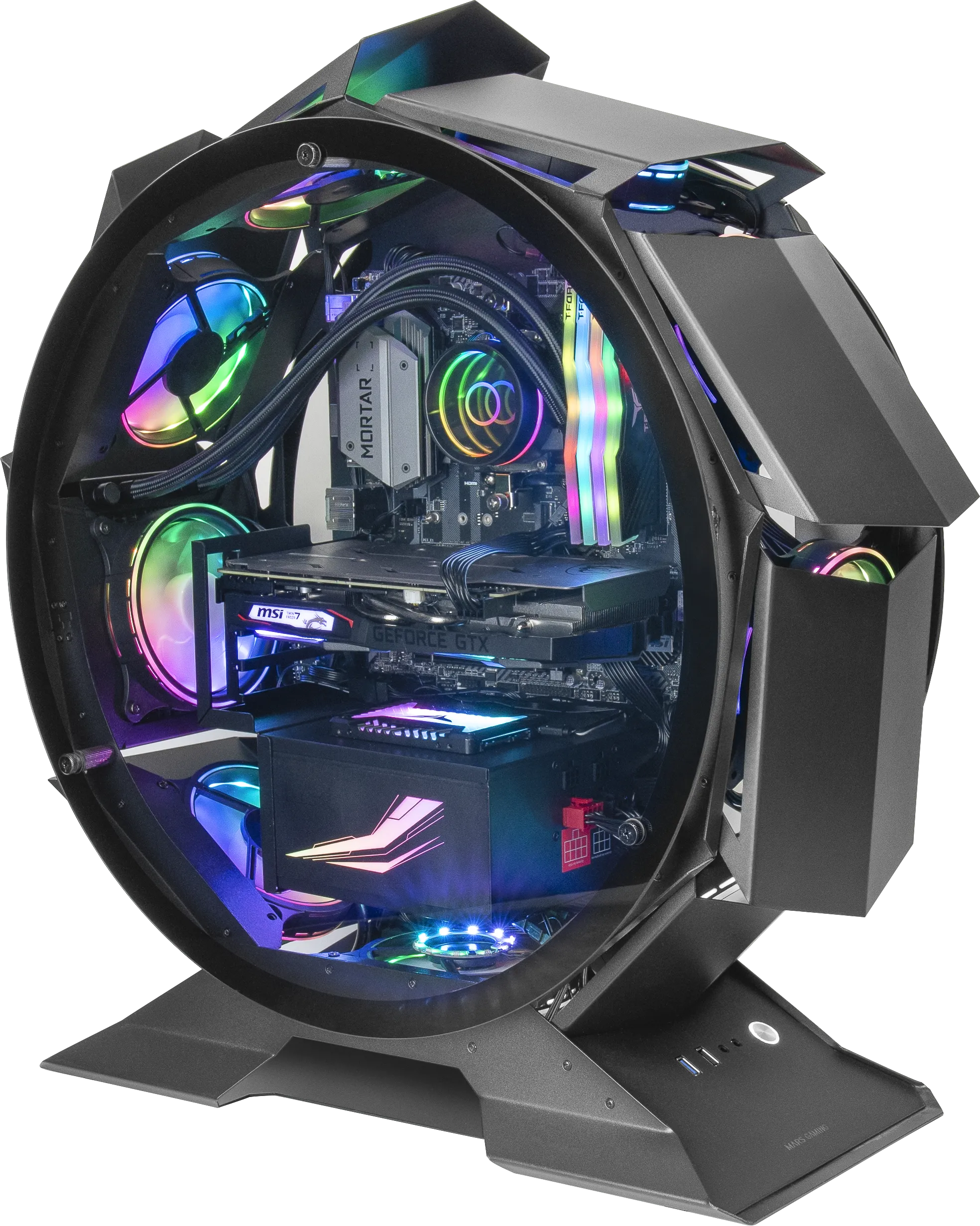 Boitier Mini Tour Micro ATX Mars Gaming MC-Orb avec panneaux vitrés (Noir)