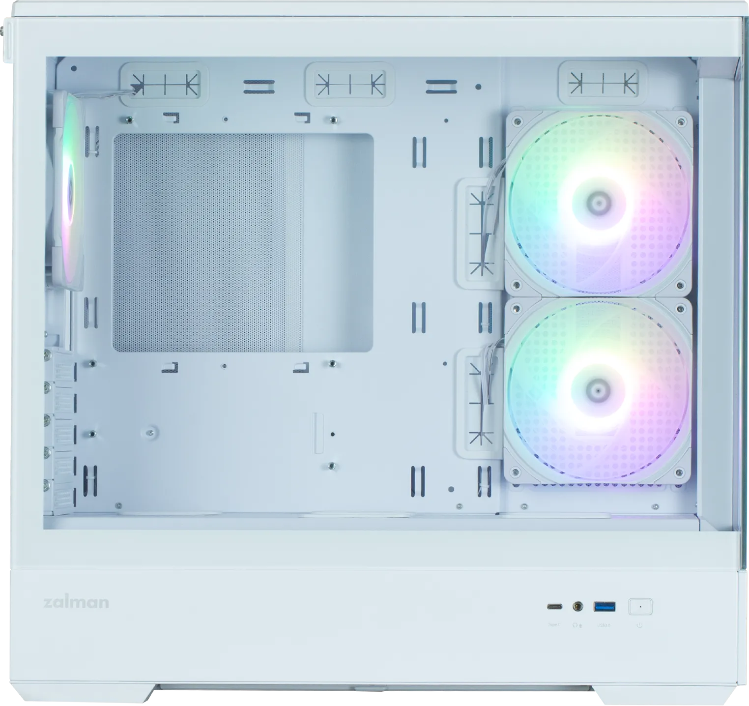 Boitier Mini Tour Micro ATX Zalman P30 V2 RGB avec panneaux vitrés (Blanc)