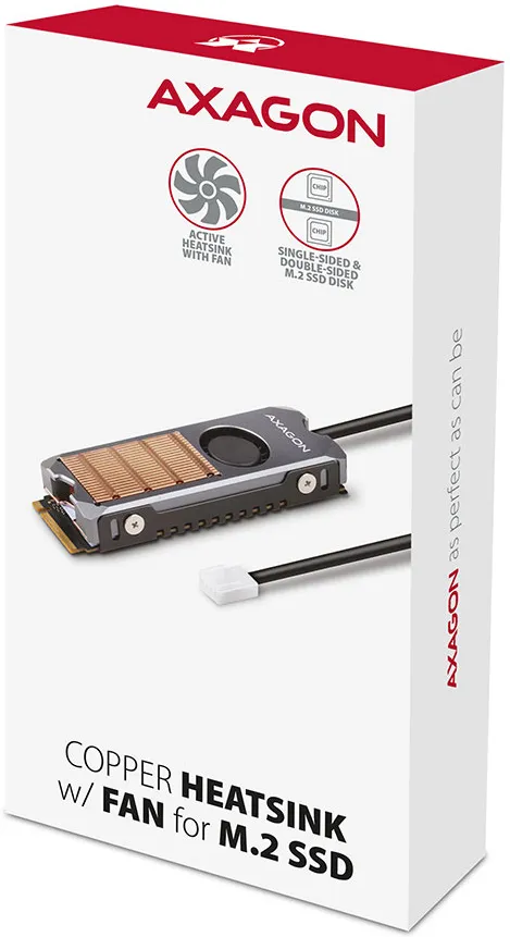 Dissipateur thermique pour SSD M.2 2280 Axagon CLR-M2Fan (Gris)