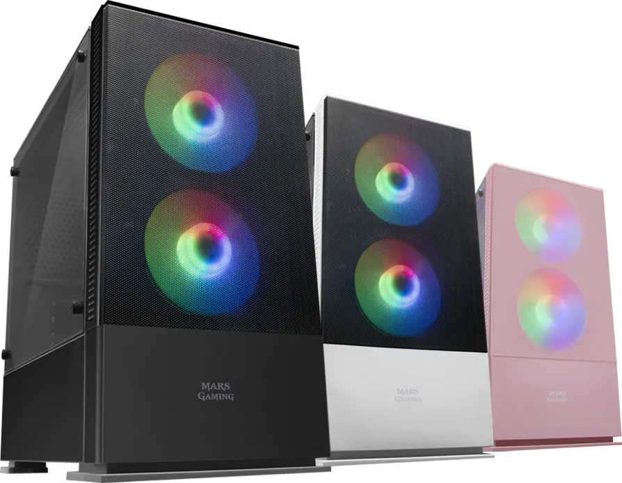 Boitier Mini Tour Micro ATX Mars Gaming MCZ RGB avec panneau vitré (Blanc)