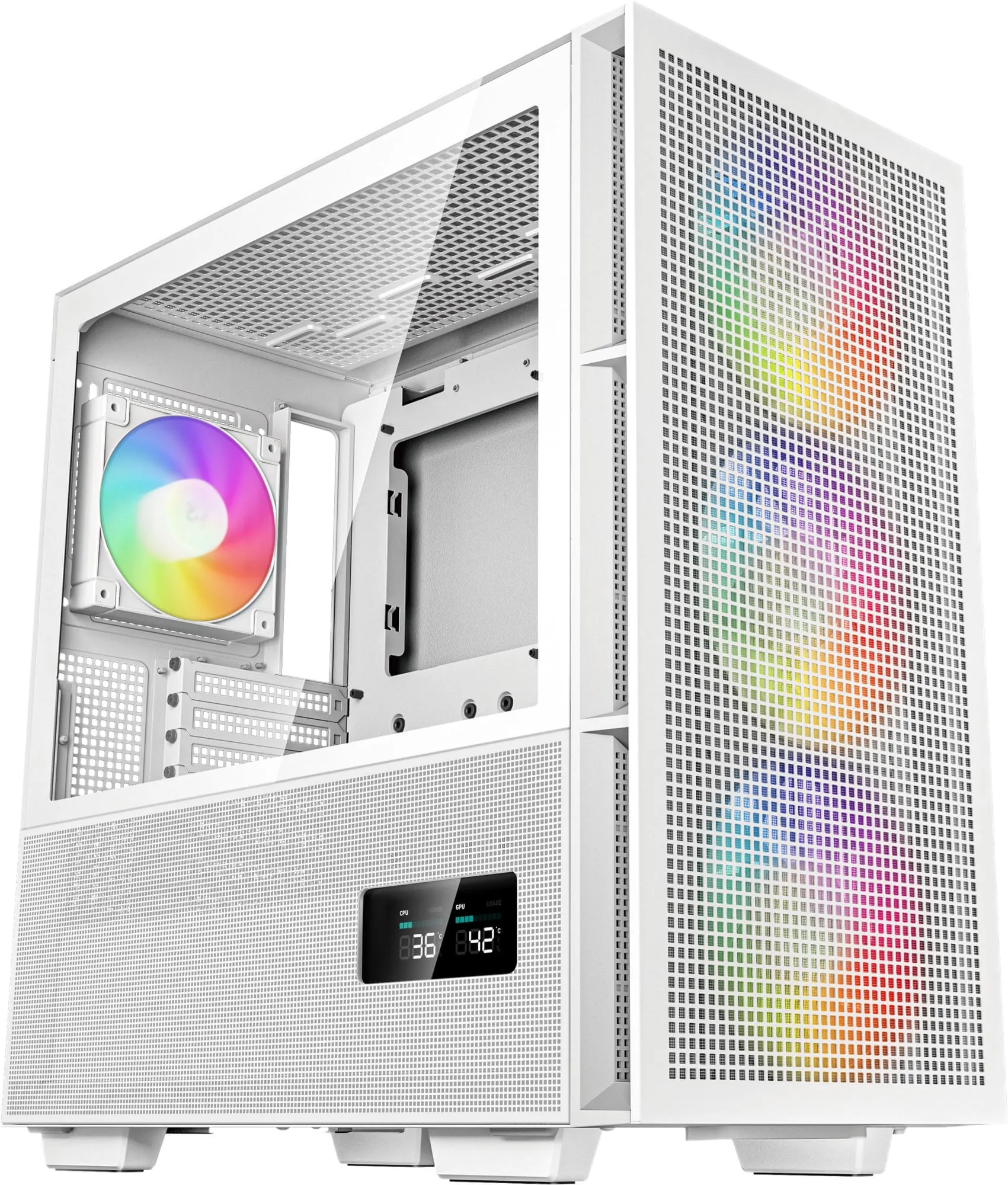 Boitier Moyen Tour ATX DeepCool CH560 RGB avec panneau vitré (Blanc)