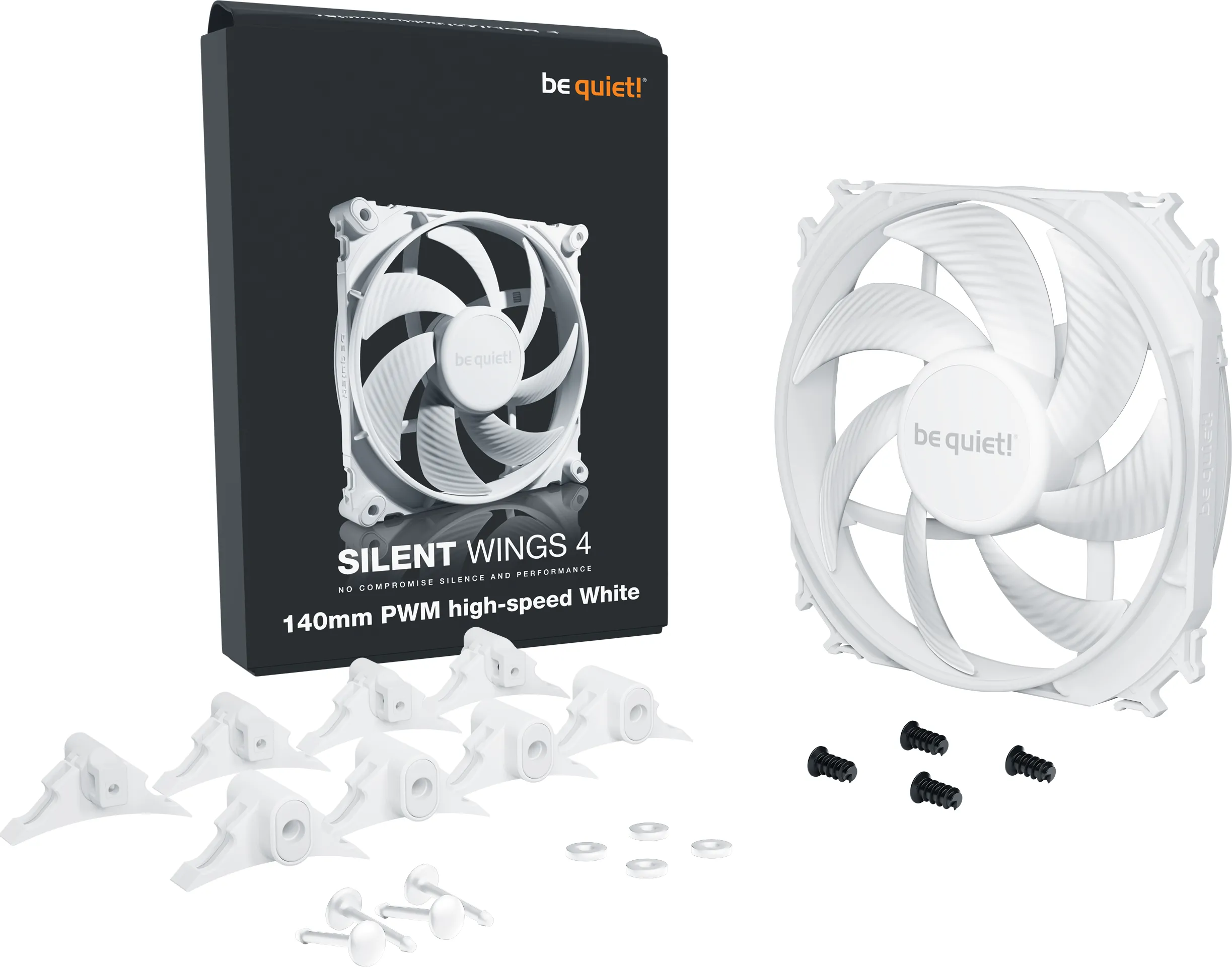 Ventilateur de boitier be quiet! Silent Wings 4 Haute-vitesse - 14cm (Blanc)