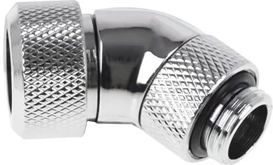 Raccord à 45° à compression pour Tube Ø13mm - G1/4 Alphacool Eiszapfen (Argent)
