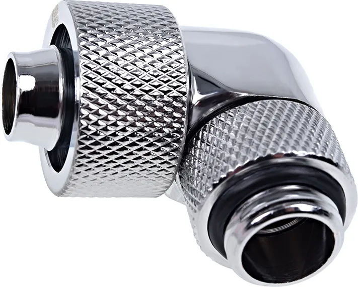 Raccord rotatif coudé à compression pour Tube Ø16mm - G1/4 Alphacool Eiszapfen (Argent)