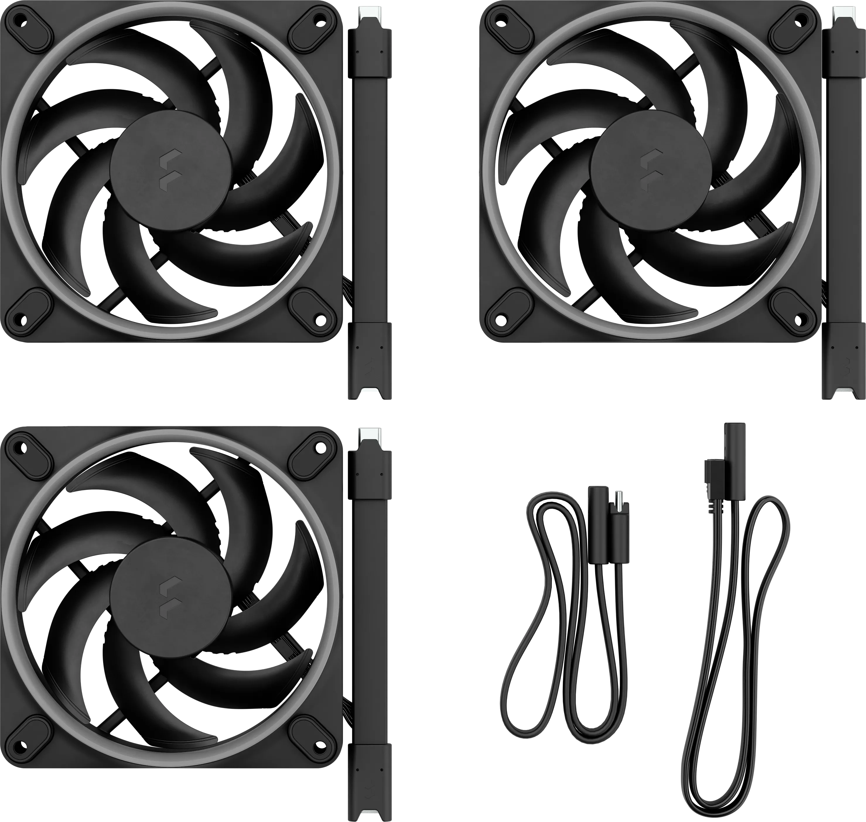 Lot de 3 Ventilateurs de boitier Fractal Design Momentum RGB - 12cm (Noir)