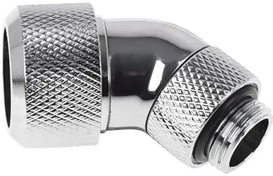 Raccord à 45° à compression pour Tube Ø16mm - G1/4 Alphacool Eiszapfen (Argent)
