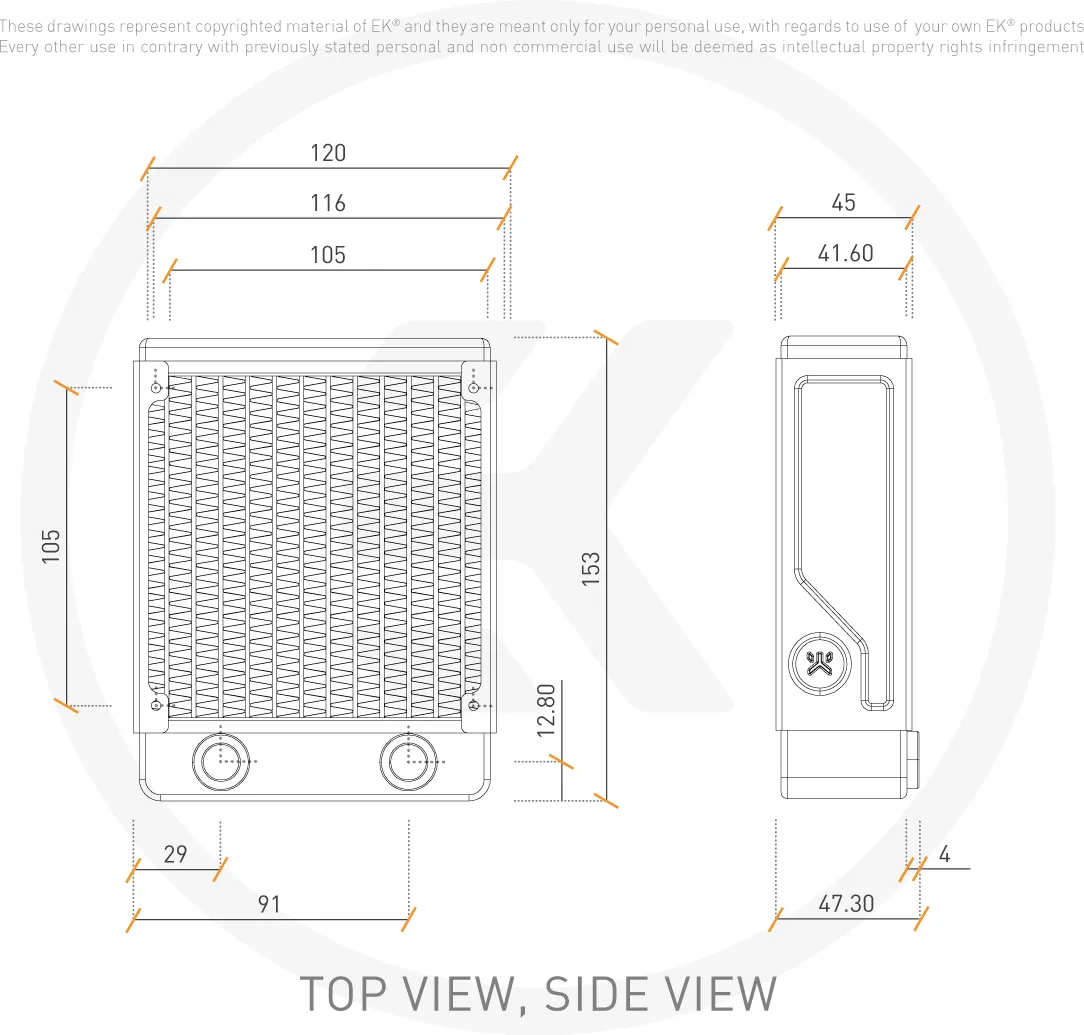 Radiateur pour watercooling Ekwb EK-CoolStream Classic PE 120mm (Noir)