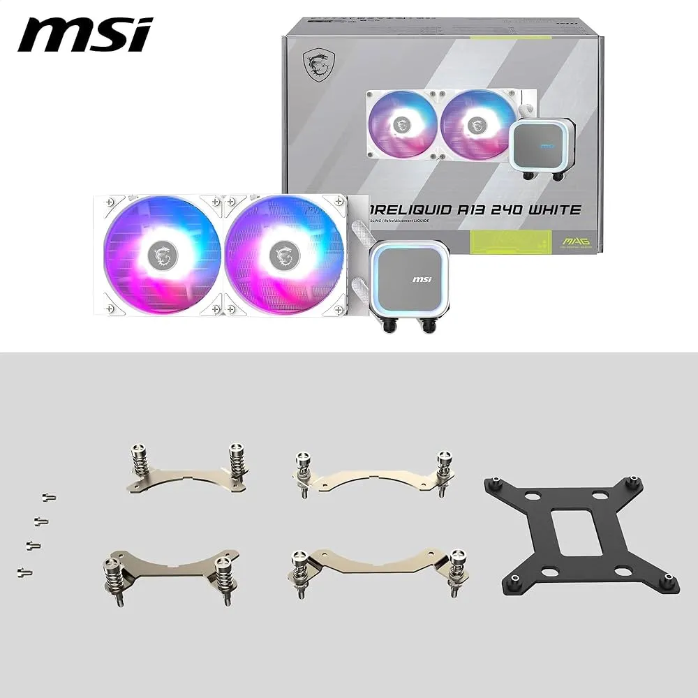 Kit Watercooling MSI Mag CoreLiquid A13 RGB - 240mm (Blanc)
