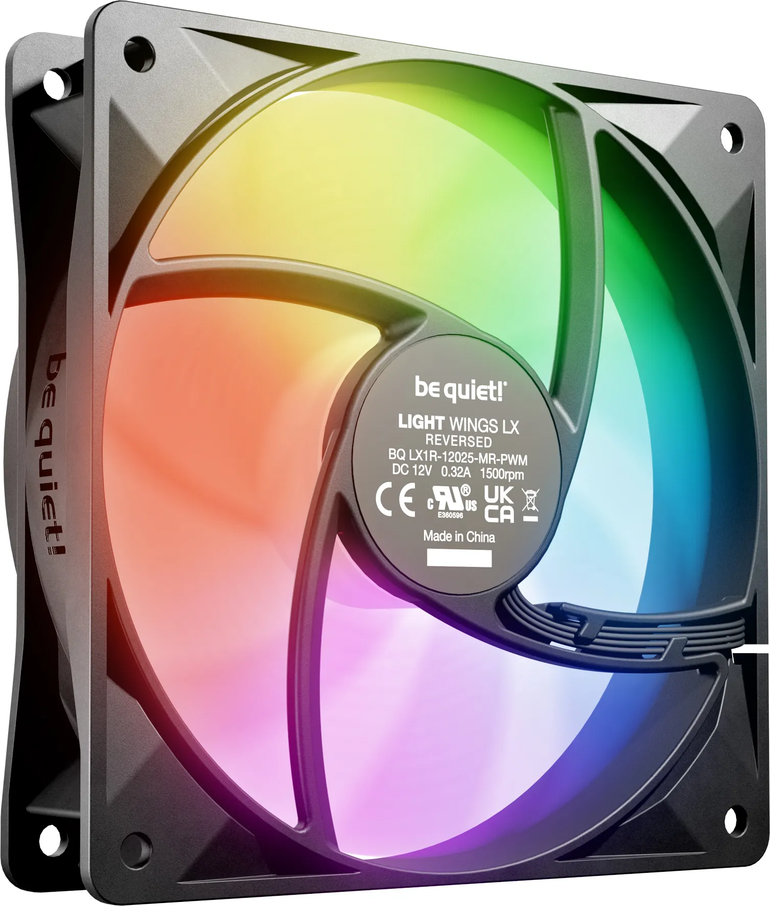 Ventilateur de boitier be quiet! Light Wings LX Reverse RGB - 12cm (Noir)