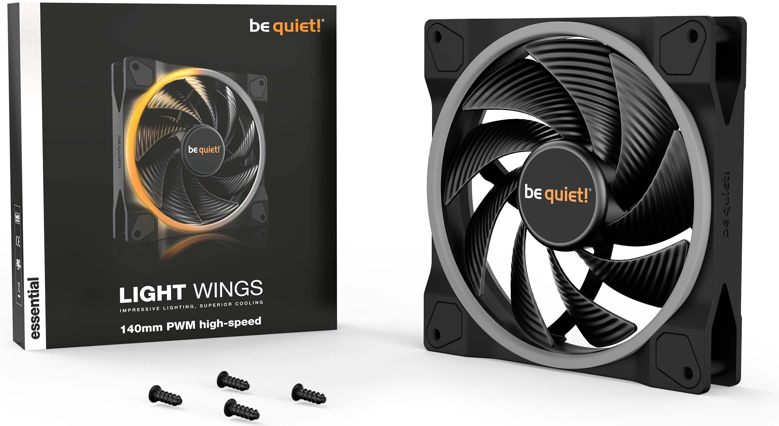 Ventilateur de boitier be quiet! Light Wings High Speed RGB - 14cm (Noir)