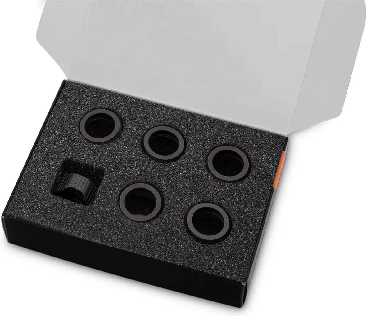 Lot de 6 Anneaux de serrage pour Tube Ekwb EK-Quantum Torque Compression Ring HDC 14 (Noir)