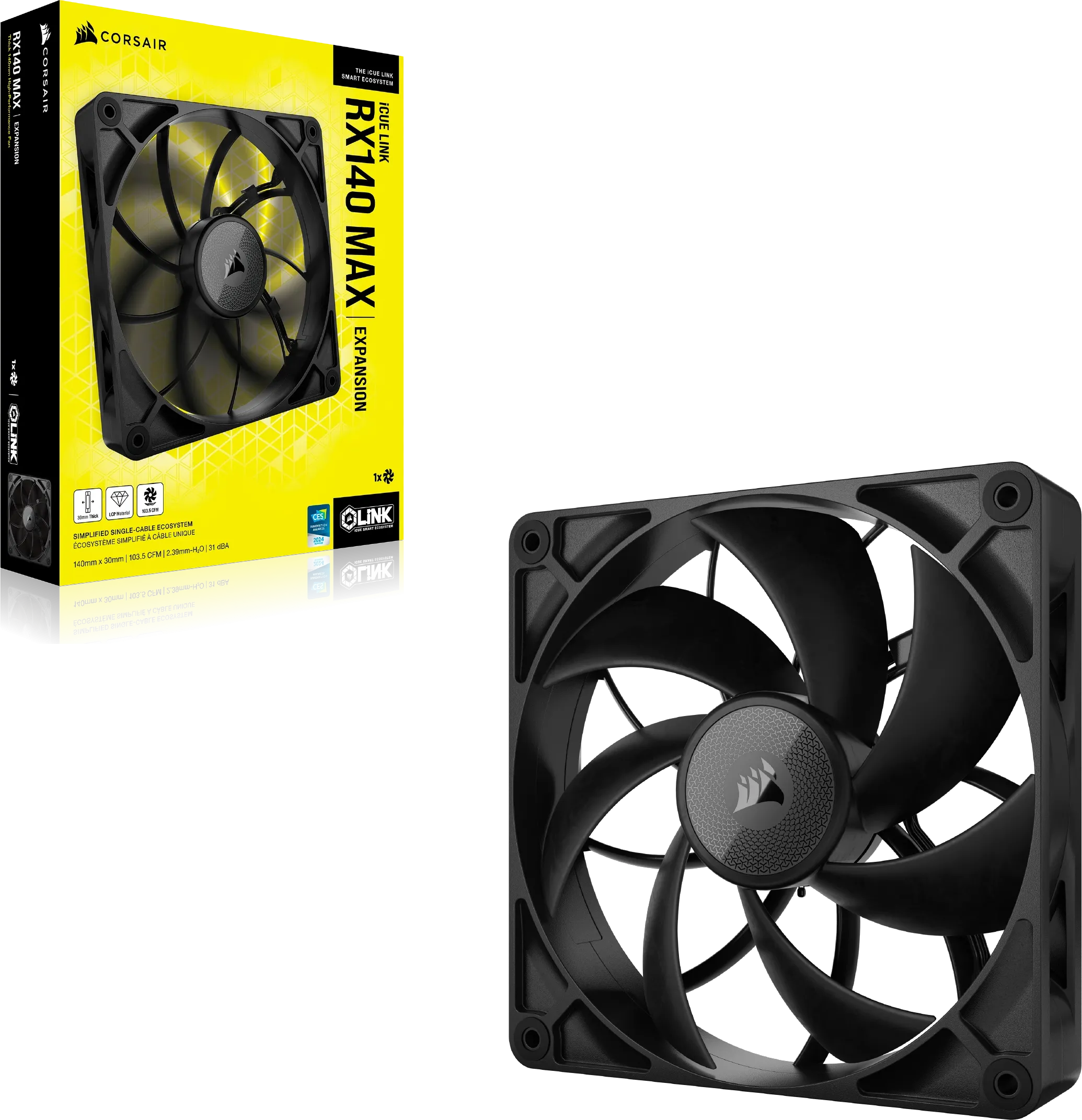 Ventilateur de boitier Corsair iCue Link RX Max - 14cm (Noir)