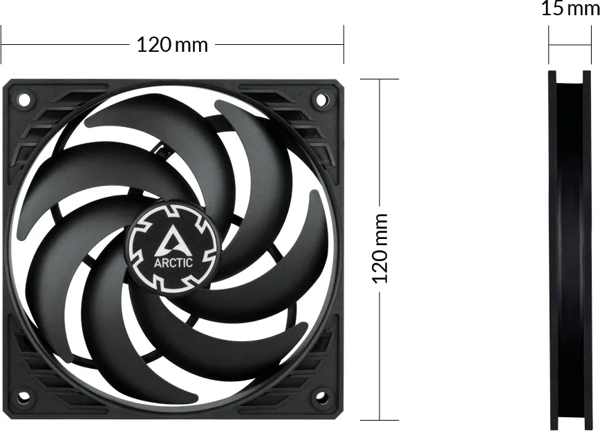 Ventilateur de boitier Arctic P12 Slim PST - 12cm (Noir)