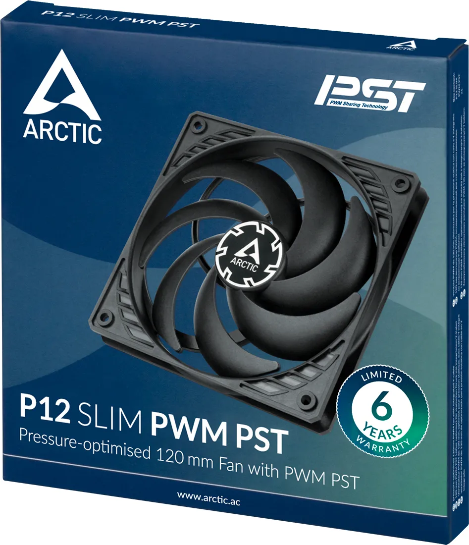 Ventilateur de boitier Arctic P12 Slim PST - 12cm (Noir)