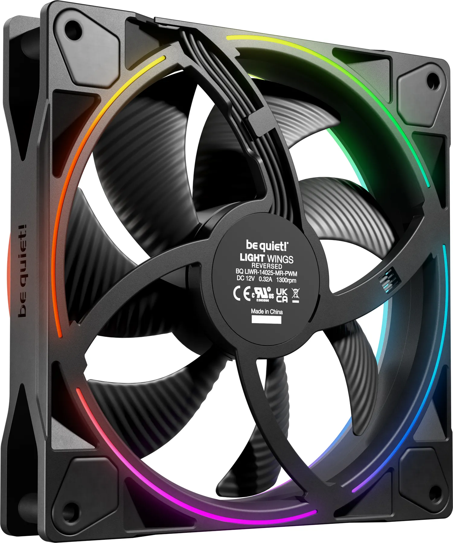 Ventilateur de boitier be quiet! Light Wings Reverse RGB - 14cm (Noir)