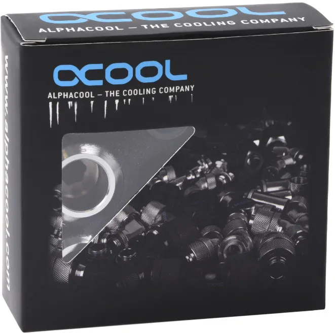 Lot de 6 Raccords à compression pour Tube Ø16mm Alphacool Eiszapfen Pro (Argent)
