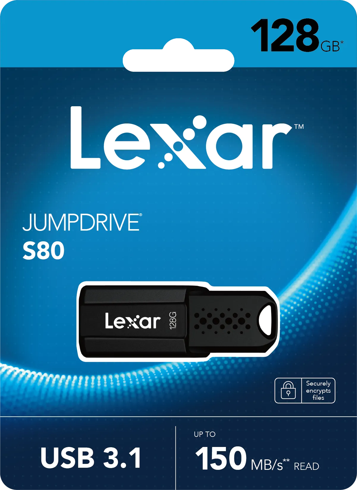 Clé USB 3.1 Lexar JumpDrive S80 - 128Go (Noir)